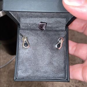Silver and black onyx studs